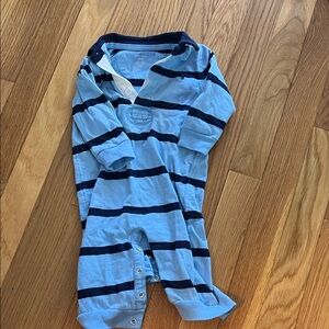 Polo  and Navy Striped Baby Onesie